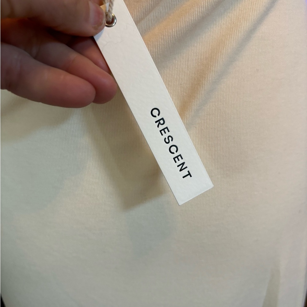 Nwt crescent halter beige maxi dress with front opening size large - Picture 3 of 3